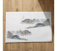 Isdreem Tapis de Entrée D'Entrée Hyper Absorbant Peinture À L'Encre Chine, Paysage Sol pour Maison Ultra Fine Paillassons Antidérapants 45x75cm
