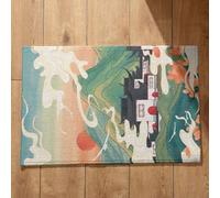 Isdreem Tapis de Entrée Paillasson Interieur Entree Lavable Machine Architecture Style Chinois Sol Antidérapant Séchage Rapide, 50x80cm