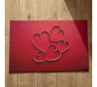 Isdreem Tapis de Porte D'Entrée Exterieur Personnalisé Paillasson Lavable en Machine Amour Tapis de Cuisine Indienne Paillasson Personnalisé Famille, 50x80cm
