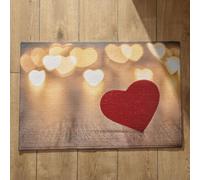 Isdreem Tapis de Porte D'Entrée Interieur Paillasson Naturel Amour Tapis de Porte D'Entrée Bienvenue Tapis Personnalisé Entrée Famille Tapis Décoratifs Antidérapants, 45x75cm