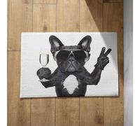 Isdreem Tapis de Sol Bivouac Tapis Salle de Bain Et WC Chien Cool de Dessin Animé Tapis de Bain Antidérapant Super Absorbant Tapis D Entrée, 40x60cm