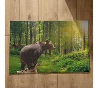 Isdreem Tapis de Sol Exterieur Tapis D'Entrée Bienvenue Ours Tapis de Cuisine Un Peu Long Tapis Exterieur Porte D'Entrée Tapis Décoratifs Antidérapants, 45x75cm