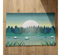 Isdreem Tapis de Sol Isolant Entrée Lavable Machine Paysage Dessin Animé Bain Original D'Entrée Intérieur Welcome Lavables, 40x60cm
