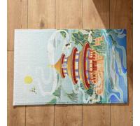 Isdreem Tapis de Sol Porte D'Entrée Intérieur Paillasson Absorbant Entree Architecture Style Chinois Bain Ultra Fine Lavables Machine, 50x80cm