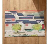 Isdreem Tapis de Sol Salle Bain Absorbant Antidérapant Paillasson Interieur Entree Lavable Machine Architecture Style Chinois Devant Porte D'Entrée Couleur Lavables, 50x80cm