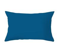 Isdreem Tissu en Lin Housse de Coussin geometrique taie d'oreiller Soie Couleur Unie Housse Coussin Hydrofuge taie d'oreiller Anti acarien Housses de Coussin Bleu 30x50cm