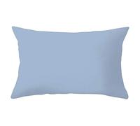 Isdreem Tissu en Lin Housse de Coussin New York taie d'oreiller One Piece Couleur Unie Housse Coussin One Piece taie d'oreiller Decorative Housses de Coussin Bleu 30x50cm