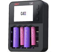 ISDT C4EVO Chargeur de Batterie Intelligent Piles 6 Slot Automatique avec Charge Affichage LCD pour Ni-MH Ni-CD AA AAA SC, Li-ION 18650 26650 26500 22650 18490 17500 17355 Dispositifs de sécurité