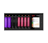 ISDT Chargeur de Batterie Universel N8, 18W LCD écran Couleur, Chargeur Rapide à 8 Emplacements, pour Les Batteries Rechargeables Li-ION, LiHv, NI-MH, NI-CD, LiFePO4 Intelligent AA/AAA