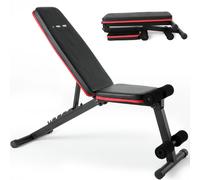 ISE Banc Musculation Pliable/Banc Musculation Plat Pliable , Banc Abdominaux Multifonction, Banc de Musculation Inclinable, Banc Fitness Abdos Réglable 7 Positions, Banc Inclinable Musculation Homme