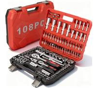 ISE Coffret Cliquet KS Tools, Cle a Douille, Cliquet Coffret de Douilles 58PCS, 1/2" + 1/4" Cle a Cliquets et Douille, Embout Cliquets, Joint Universel/Clés Héxagonales et Outillage Mecanique 108pcs