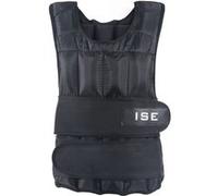 ISE Gilet lesté réglable de 10kg Poids SY-3002-4, Entrainement Musculation Exercice noir