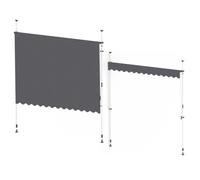 ISE Store Banne Manuel, Résistant aux UV,Soleil, Réglable en Hauteur/,Inclinaison, 142 * 120 * 305CM, SY-ZYP1505