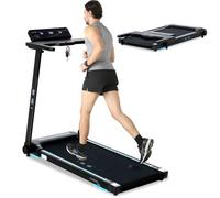 ISE Tapis de Course Pliable Electrique, 15 Programmes, Silencieux, Roues de Transport, Écran LED et Verin Hydraulique