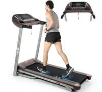 ISE Tapis de Course Pliable Electrique, Tapis de Marche Inclinable Professionnel, Tapis Course Inclinable 14KM/H, Treadmill Motorise 2HP/Écran LCD/12P, Tapis Marche Pliable Maison/Bureau