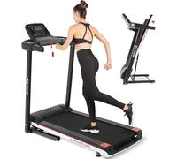 ISE Tapis de Course Pliable, Tapis de Marche Compact Electrique Motorisé 750W, Tapis Course Pliable 15 Programmes&Vitesse Réglable, Tapis de Sport Fitness Course avec LED, Treadmill Home Silencieux