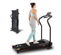 ISE Tapis de Marche Silencieux Motorise Inclinable 750W, Tapis de Course Pliable 5 Programmes Vitesse Réglable&Ecran LCD, Treadmill Home Compact, Walking Pad Tapis Roulant Pliable Professionnel