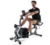 Vélo d'appartement ISE SY-6801 - Semi-allongé - 8 Niveaux de résistance réglables Gris