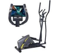 vélo d'appartement vélo elliptique magnétique cross trainer pour la maison avec capteur de pouls,8 niveaux de résistance,ecran lcd,max. 110kg,sy-98