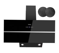 IsEasy Hotte Aspirante 90 cm 578 m³/h, Hotte de Cuisine Inclinée, Evacuation ou Recyclage, 4 Vitesses, Fonction D'arrêt Différé, 58 dB, Lumières LED