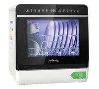 IsEasy Mini Lave-Vaisselle, 7 Programmes, Réservoir 5L, Départ différé, Sécurité enfants et Séchage, Blanc Energy Class B