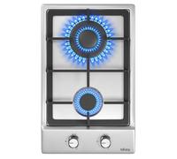 IsEasy Plaque Gaz 2 Feux Inox, Plaque de Cuisson Gaz 2 feux Encastrable, Table Gaz L31 x P52 cm, Gaz Ville et Bouteille