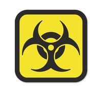 iSecur 1 autocollant Biohazard I 10 x 10 cm I Avertissement de risques biologiques I Autocollant d'avertissement symbole de danger I kfz_213