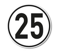 iSecur Autocollant 25 km/h rond 20 cm - UV résistant - kfz536