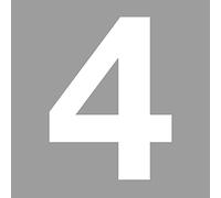 iSecur Autocollant Chiffre 4 Blanc 10 cm Numéro Maison - kfz6744 | Chiffre adhésif extérieur résistant aux intempéries pour boîte aux lettres et porte