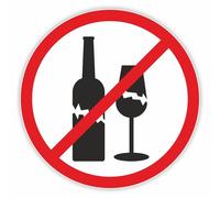 iSecur Autocollant interdiction de verre I rond Ø 20 cm I Utilisation de bouteilles en verre et contenants en verre interdite I Panneau d’interdiction autocollant pictogramme I hin309
