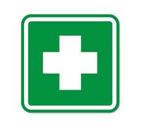 iSecur® Autocollant trousse de premiers secours symbole de secours I 10 x 10 cm I Autocollant d'avertissement I Adhésif extérieur I Sécurité I Résistant aux UV et aux intempéries I hin101