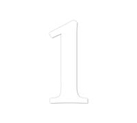iSecur Chiffre Autocollant 1 Boîte aux Lettres Porte Blanc 10 cm - kfz4631 | Numéro 1 adhésif en vinyle pour boîte aux lettres, maison, porte et poubelle - sans perçage, étanche, résistant aux UV