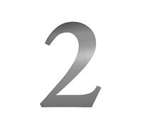 iSecur Chiffre Autocollant 2 Boîte aux Lettres Argenté 10 cm - kfz4792 | Numéro 2 adhésif argenté en vinyle pour boîte aux lettres, maison, porte et poubelle - sans perçage, étanche, anti-UV