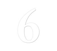 iSecur Chiffre Autocollant 6 Boîte aux Lettres Porte Blanc 10 cm - kfz4636 | Numéro 6 adhésif en vinyle pour boîte aux lettres, maison, porte et poubelle - sans perçage, étanche, résistant aux UV
