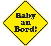 iSecur kfz529 Plaque magnétique pour voiture Motif bébé à bord neutre I 10 x 10 cm I Plaque signalétique carrée en losange I Magnétique résistant aux intempéries