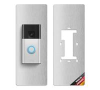 iSecur Panneau compatible avec sonnette vidéo sans fil en acier inoxydable I Doorbell vidéo 2ème génération 3 Plus 4 (2024) I Plaque de sonnette I 100 x 260 mm I Plaque pour sonnette I az221