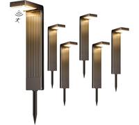 iseeway Lot de 6 lampes solaires d'extérieur - 400 lm - Avec détecteur de mouvement - Étanche IP65 - Batterie de 2200 mAh