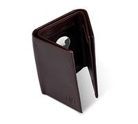 ISENTIALS® AirTag* Slim Wallet mit RFID Schutz und Münzfach,dünner Geldbeutel aus Vintage Leder,Mini Portemonnaie,Geldbörse für Scheine & Karten aus Leder, ohne Münzfach, Minimaliste