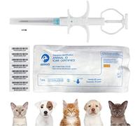 ISENVO FDX-B Lot de 50 micropuces 1,25 x 7 mm, 134,2 kHz FDX-B, identification animale, pour animaux de compagnie, chiens, chats, vaches, cochons, lapins, pigeons, poissons