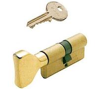 Iseo Cylindre à clé 70 mm 25 x 35 30407 Golden avec bouton Déverrouillage par clé pour usage domestique et professionnel (Pour usage à l'intérieur)