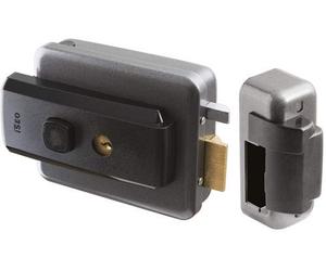 ISEO Serrure électrique 12 V à appliquer - Ouverture extérieure - ON-OFF - Bouton poussoir - 1 unité