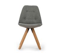 Iseo Set de 2 chaises à coque rembourrée bois de bouleau - gris