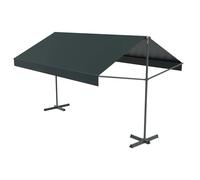 CONCEPT USINE | Store Banne Manuel Double Pente 4 x 3 m | ISEO Gris | Toile Polyester Hydrofuge | Protection UV | Ajustement Pratique avec Manivelle | Structure en Aluminium Légère et Robuste