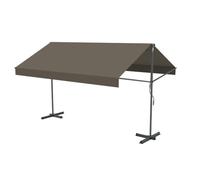 Concept Usine – Store banne – Double pente manuel – 4 x 1,5/1,5 m – Taupe polyester Iseo gris
