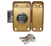 Verrou en applique s'entrouvrant - bouton et cylindre - City 25 - 45 mm ISEO CITY