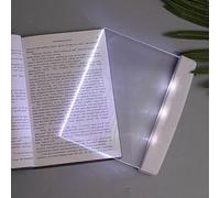Iseuj Home Lampes plates pour livres à lire au lit la nuit - Lumière LED claire - Fonction marque-page - Lumière pour la lecture - Éclairage de panneau sans fil (Blanc)