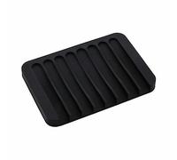 iSeventy9 Porte-savon en silicone auto-drainant antidérapant flexible pour salle de bain, cuisine, toilettes - Noir