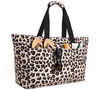 ISEYOU Grand Sac de Plage XXL Imperméable avec Fermeture Éclair, Sac Plage Pliable et Léger, Sacs de Plage Femmes Multi-Poches de Grande Capacité, Parfait pour Piscine, Shopping, Voyage, Vacances, Gym