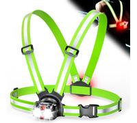 ISEYOU Lampe Running avec Feu Arrière, 800LM Lampe Course a Pied avec Réglable à 45°, Étanche IPX5 Rechargeable Lampes Pectorale Running pour Jogging/Cyclisme/Sports Extérieur, Autonomie 4-25H
