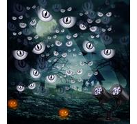 iShabao Décoration d'Halloween en plein air, double tête, projecteur d'Halloween dynamique avec minuterie, lampe de projection LED étanche avec yeux fantômes pour jardin, fenêtre, mur, cour, fête